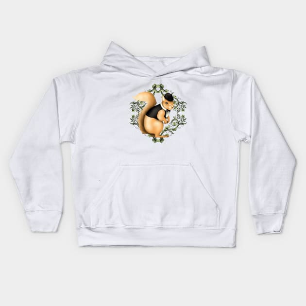 Gentleman Squirrel Kids Hoodie by CatAstropheBoxes